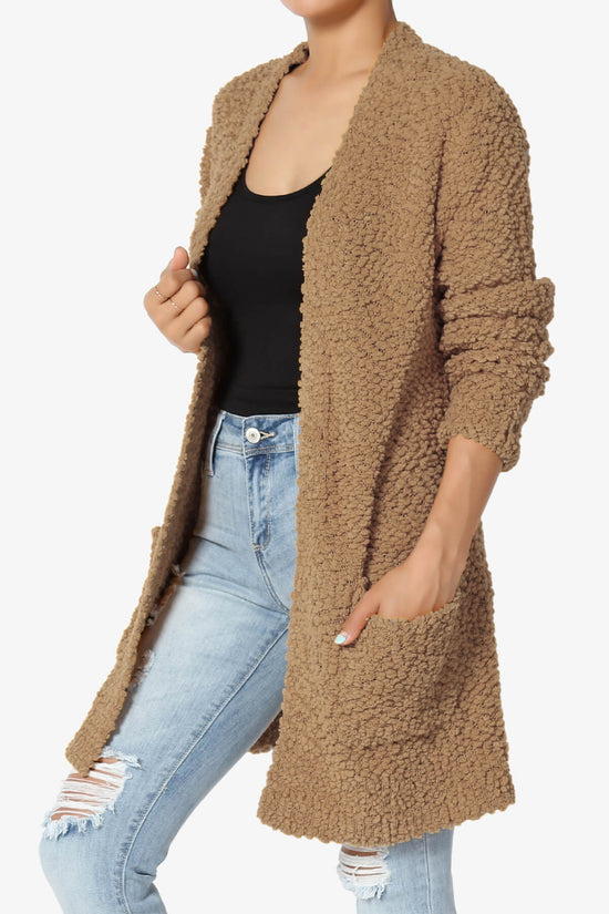 Barry Soft Popcorn Knit Sweater Cardigan DEEP CAMEL_3