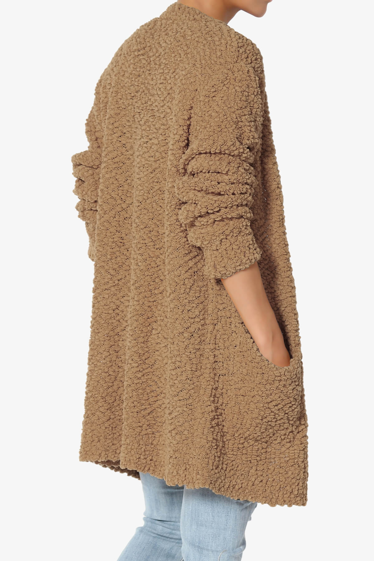 Barry Soft Popcorn Knit Sweater Cardigan DEEP CAMEL_4