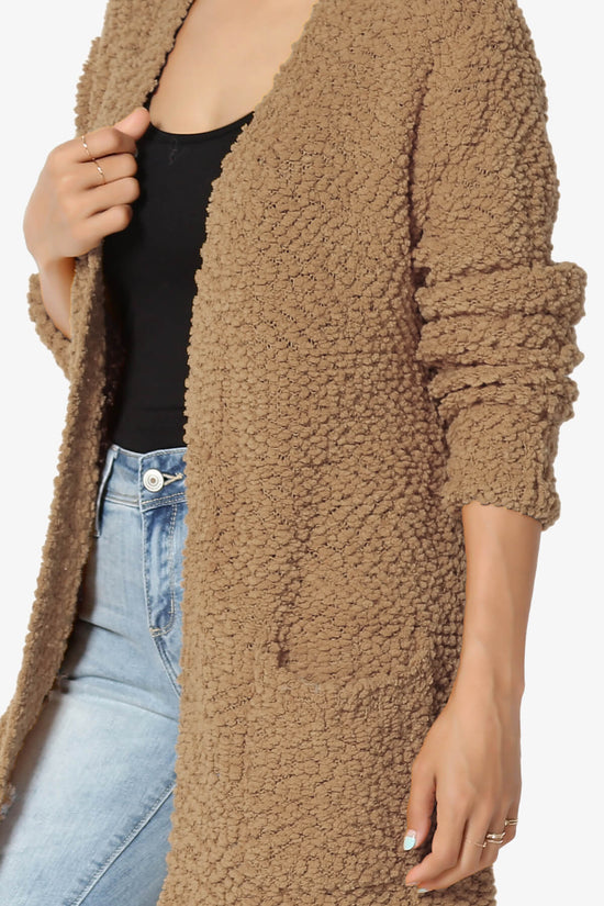 Barry Soft Popcorn Knit Sweater Cardigan DEEP CAMEL_5