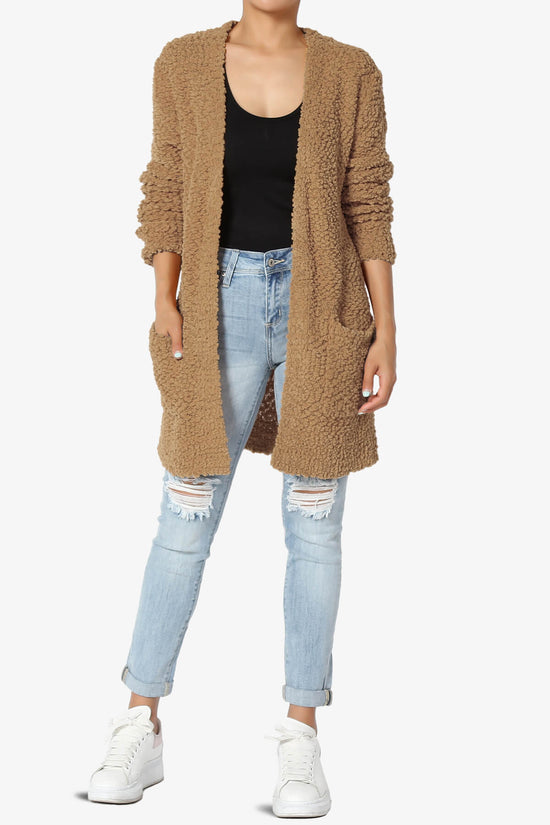 Barry Soft Popcorn Knit Sweater Cardigan DEEP CAMEL_6