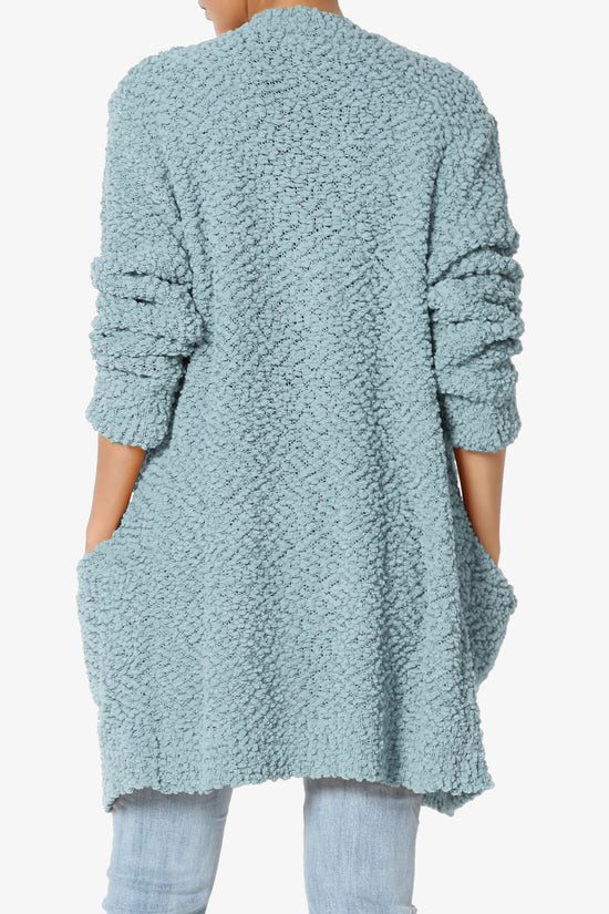 Barry Soft Popcorn Knit Sweater Cardigan DUSTY BLUE_2