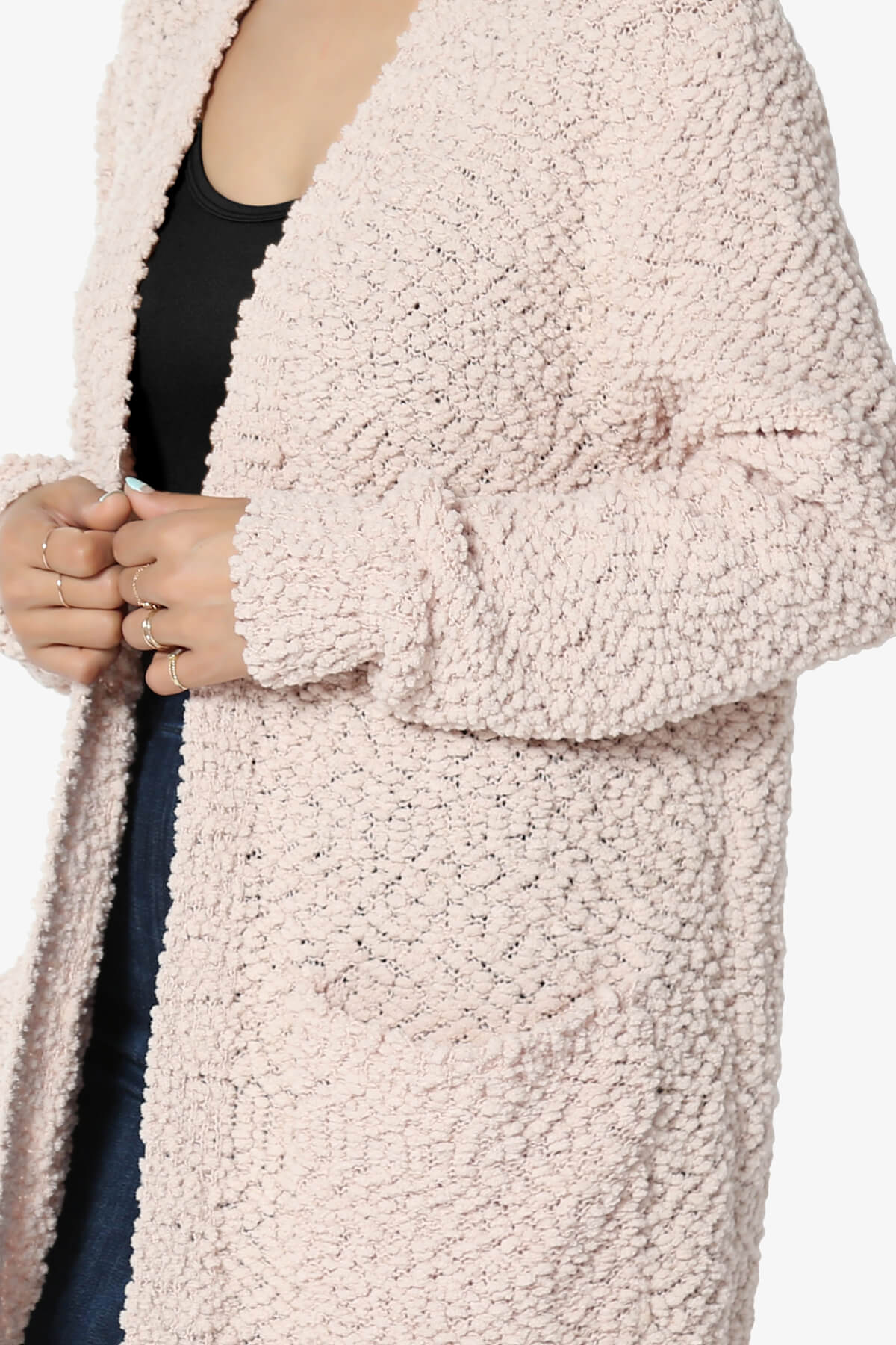 Barry Soft Popcorn Knit Sweater Cardigan DUSTY BLUSH_5
