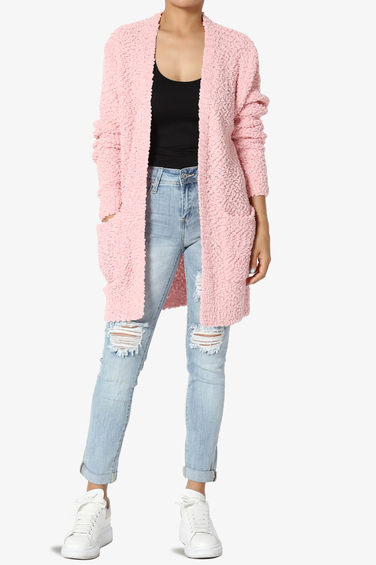 Barry Soft Popcorn Knit Sweater Cardigan DUSTY PINK_6