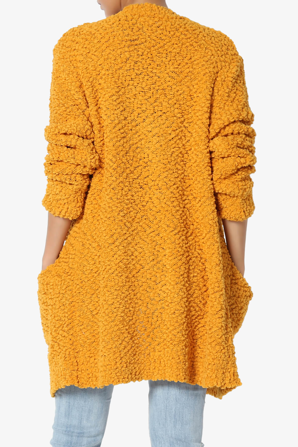 Barry Soft Popcorn Knit Sweater Cardigan GOLDEN MUSTARD_2