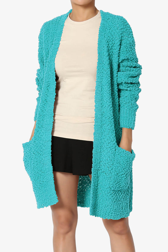 Barry Soft Popcorn Knit Sweater Cardigan ICE BLUE_1