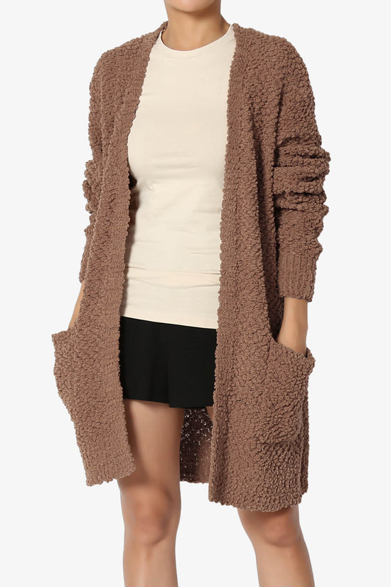 Barry Soft Popcorn Knit Sweater Cardigan LIGHT BROWN_1