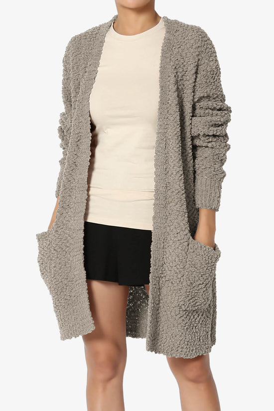 Barry Soft Popcorn Knit Sweater Cardigan LIGHT MOCHA_1
