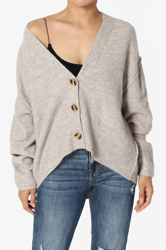 Taryn Loose Melange Knit Crop Cardigan