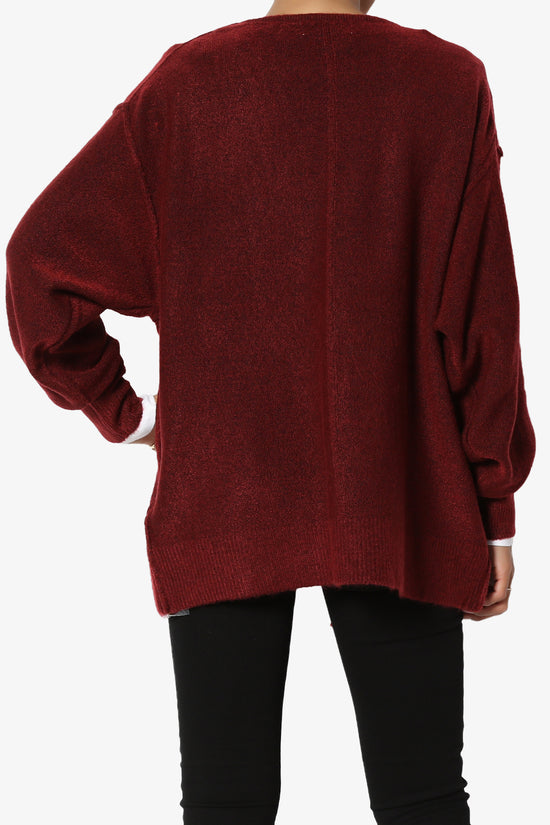 Taryn Loose Melange Knit Cardigan PLUS