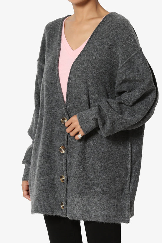 Taryn Loose Melange Knit Cardigan PLUS