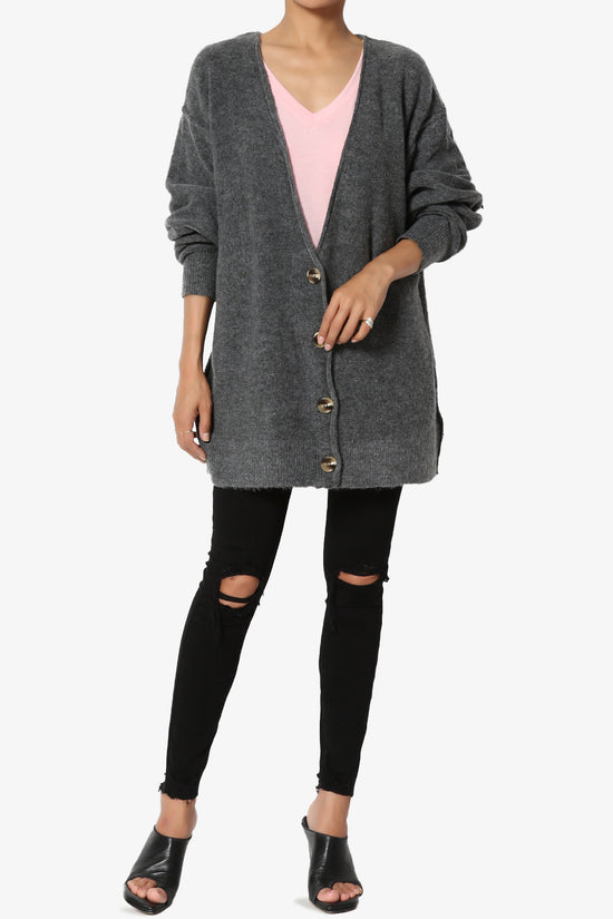 Taryn Loose Melange Knit Cardigan PLUS