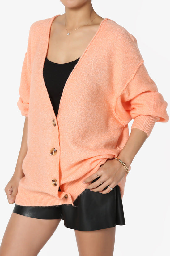 Taryn Loose Melange Knit Cardigan PLUS