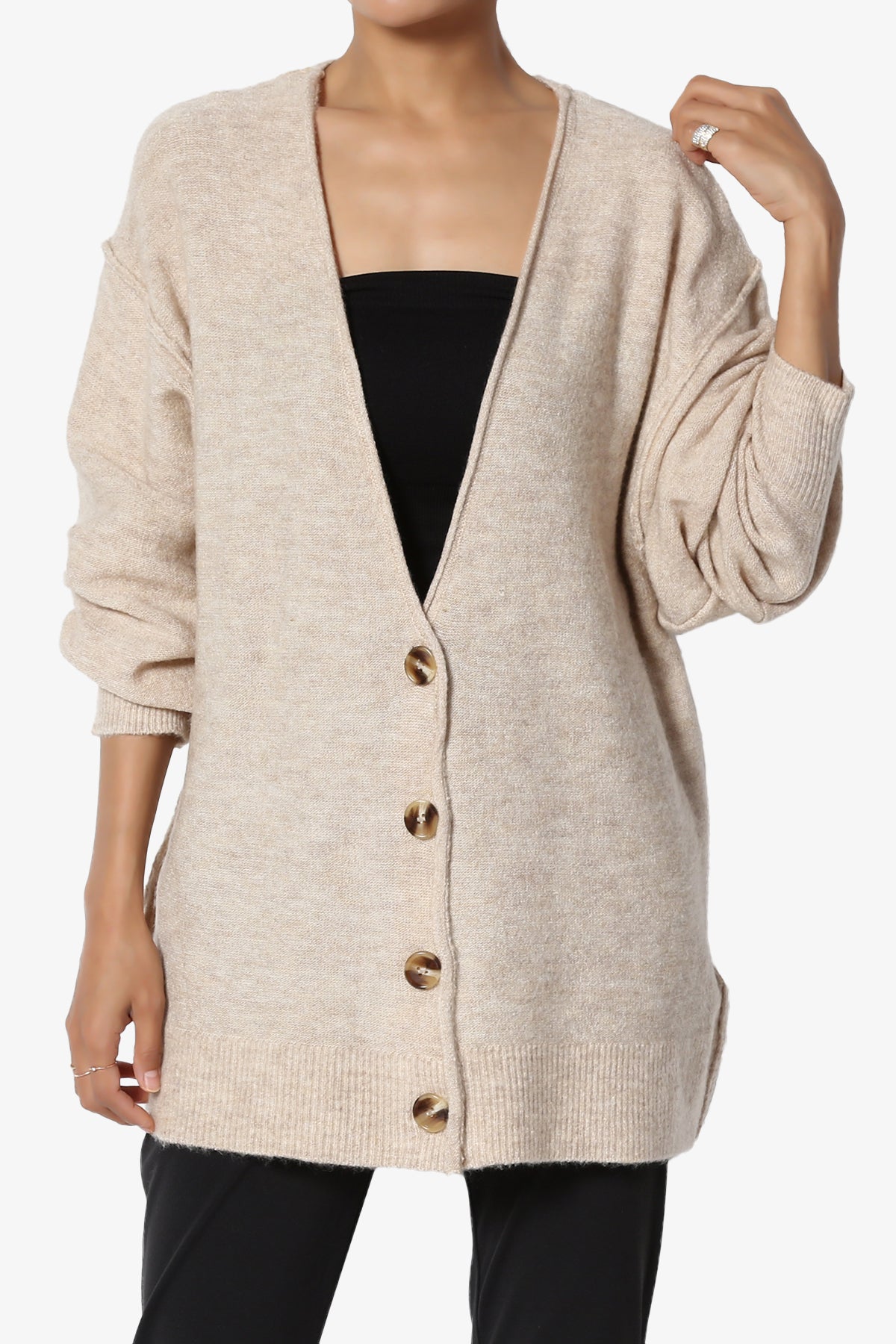 Taryn Loose Melange Knit Cardigan