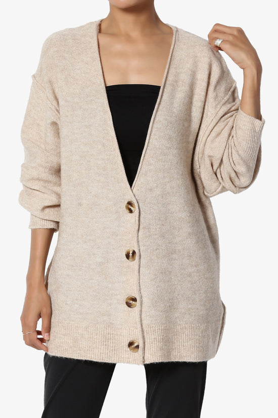 Taryn Loose Melange Knit Cardigan