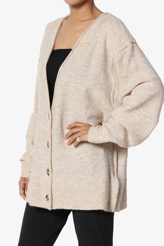 Taryn Loose Melange Knit Cardigan