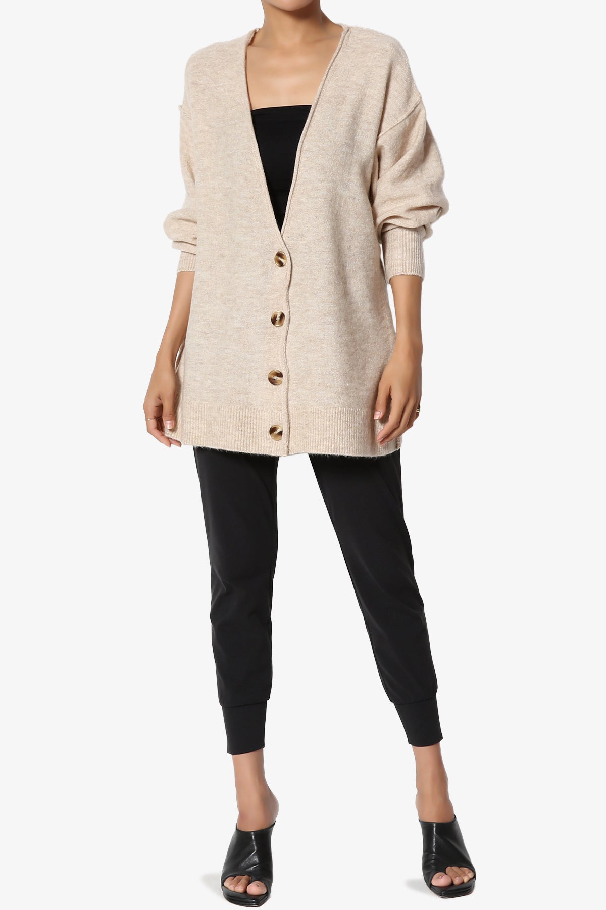 Taryn Loose Melange Knit Cardigan