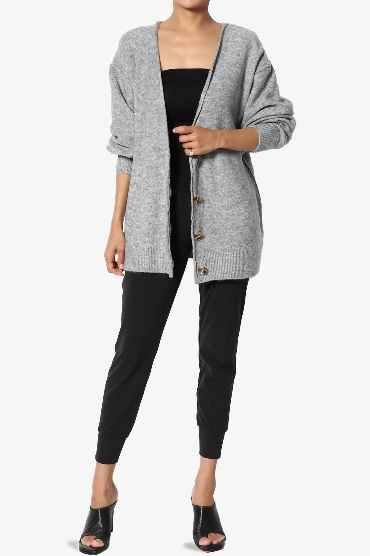 Taryn Loose Melange Knit Cardigan