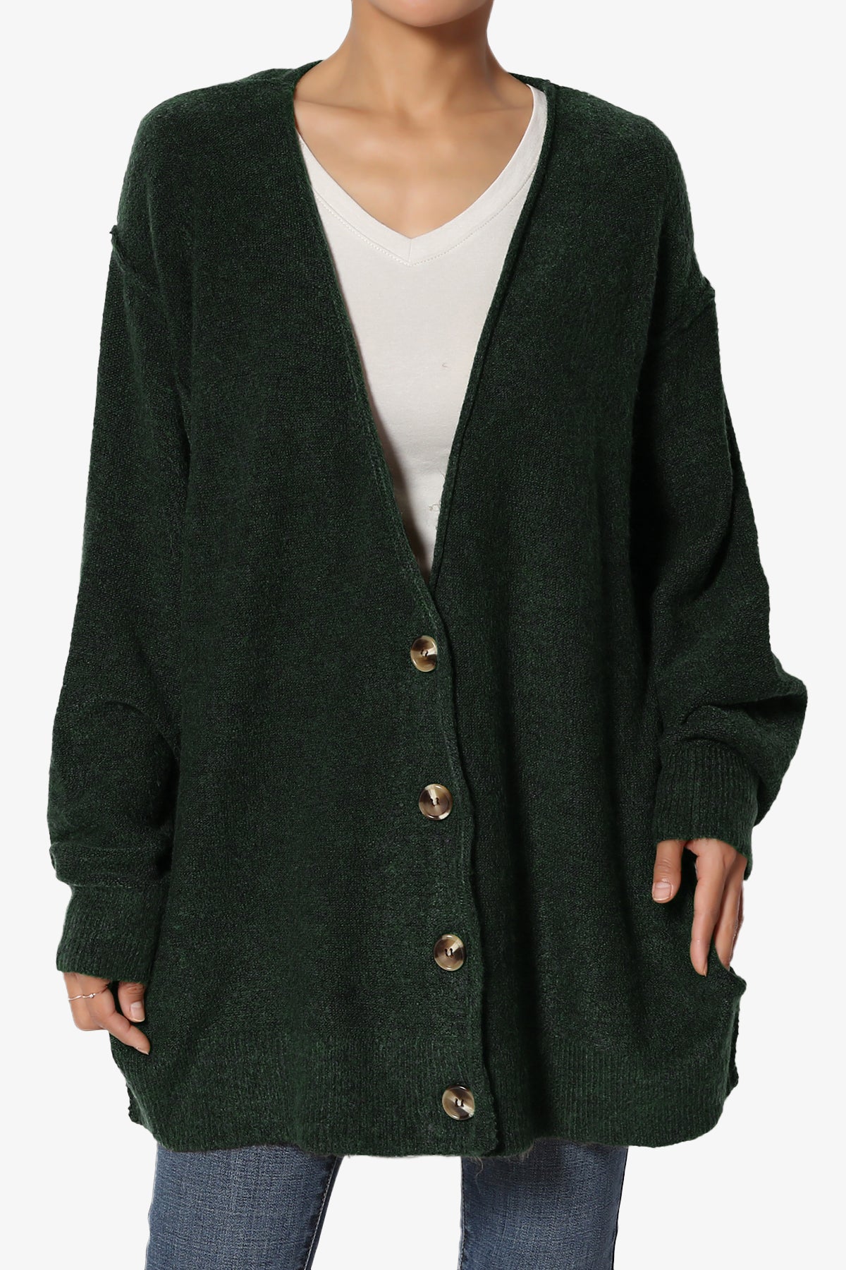 Taryn Loose Melange Knit Cardigan PLUS