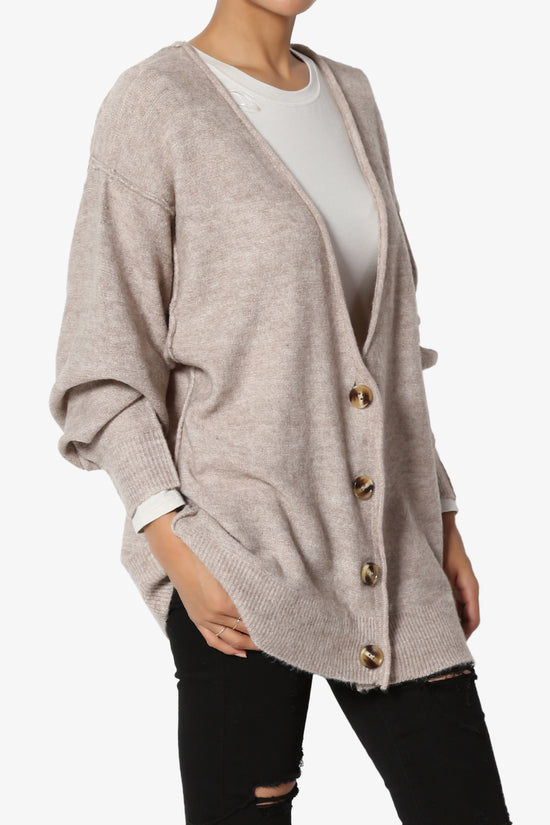 Taryn Loose Melange Knit Cardigan PLUS