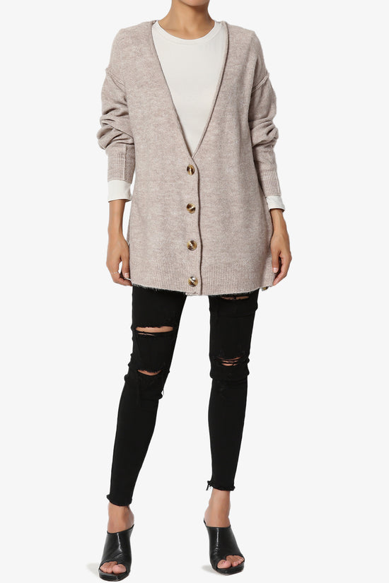 Taryn Loose Melange Knit Cardigan PLUS