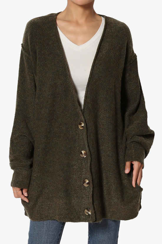 Taryn Loose Melange Knit Cardigan PLUS