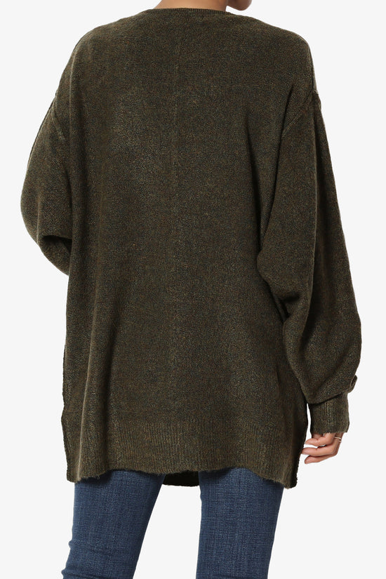 Taryn Loose Melange Knit Cardigan PLUS