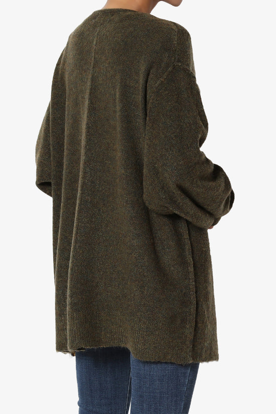 Taryn Loose Melange Knit Cardigan PLUS