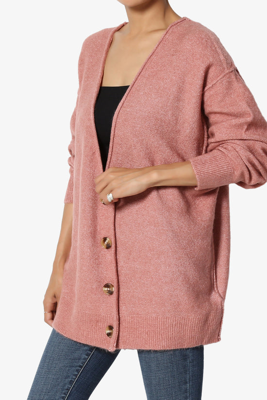 Taryn Loose Melange Knit Cardigan PLUS