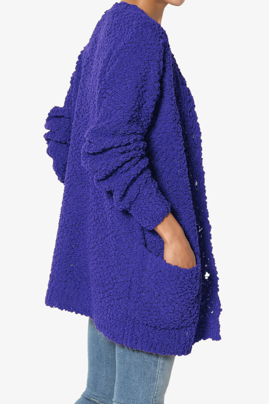 Barry Button Teddy Knit Sweater Cardigan BRIGHT BLUE_4