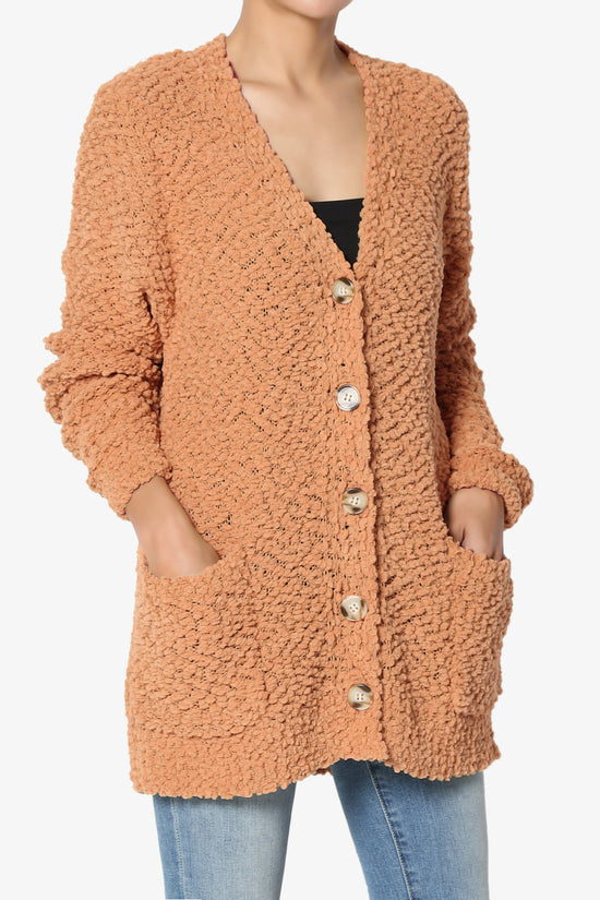 Barry Button Teddy Knit Sweater Cardigan BUTTER ORANGE_3