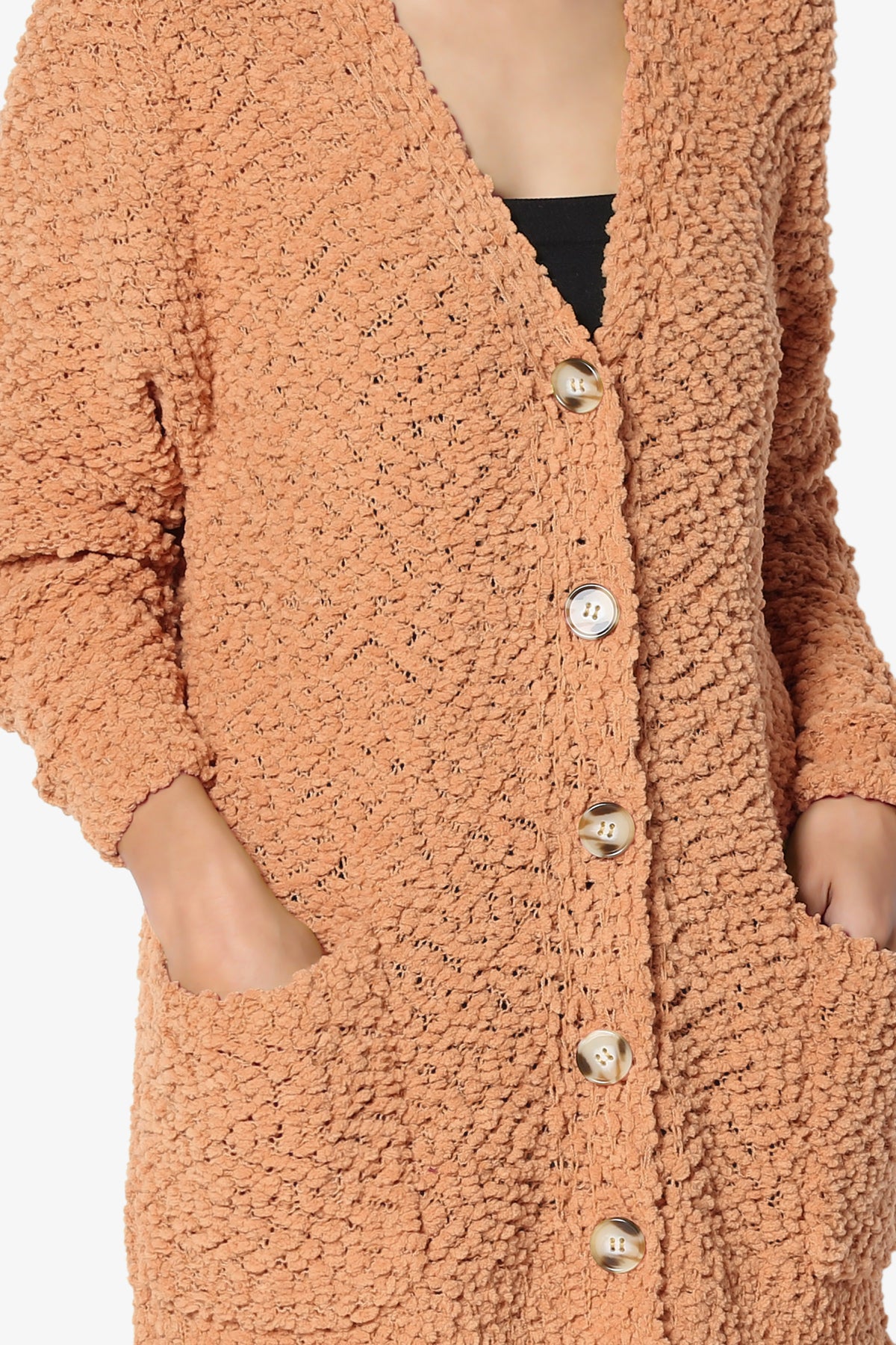 Barry Button Teddy Knit Sweater Cardigan BUTTER ORANGE_5