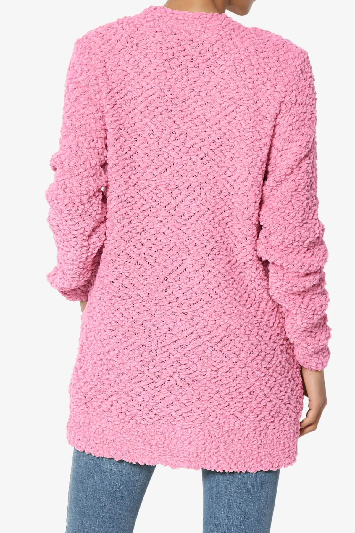 Barry Button Teddy Knit Sweater Cardigan CANDY PINK_2
