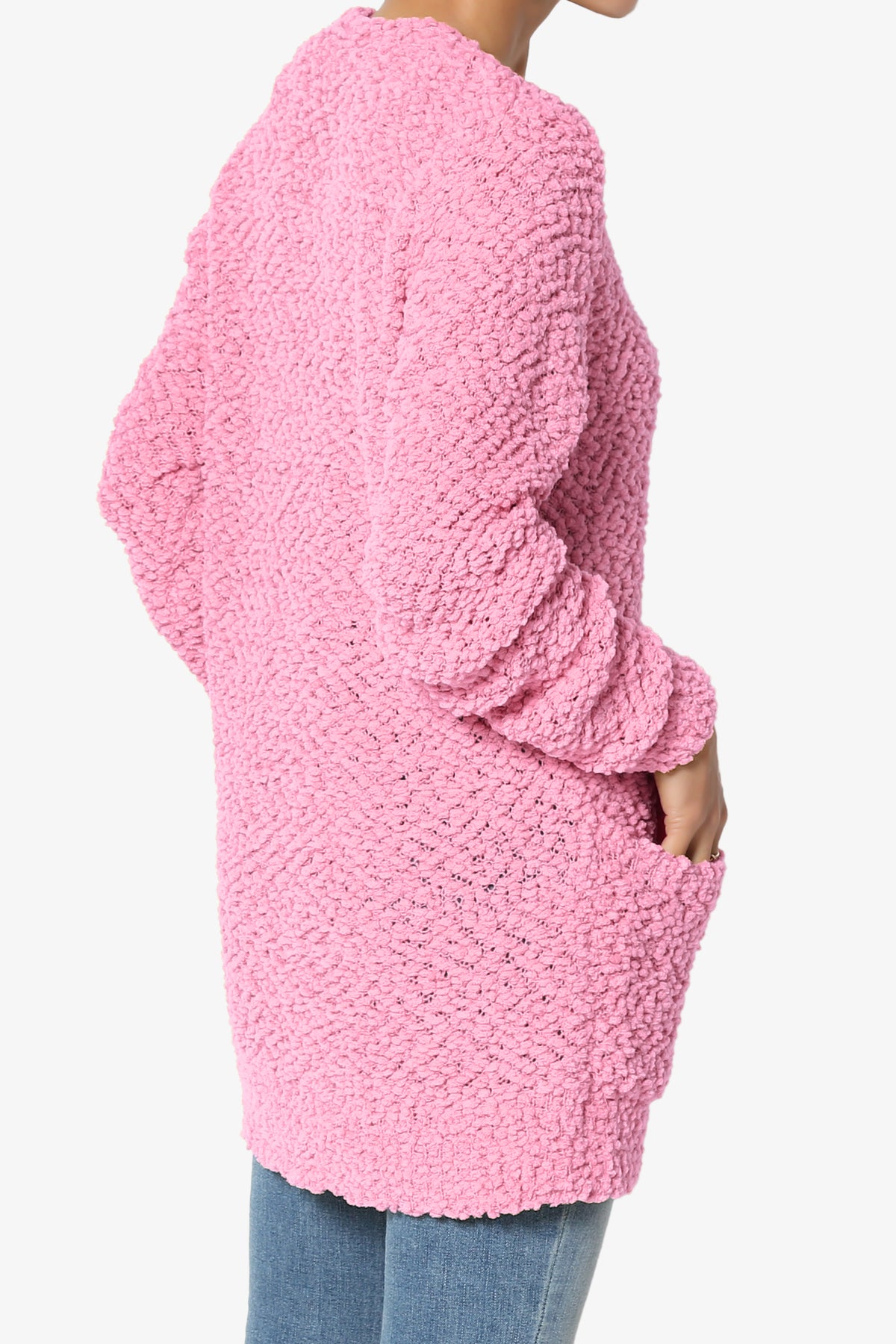 Barry Button Teddy Knit Sweater Cardigan CANDY PINK_4