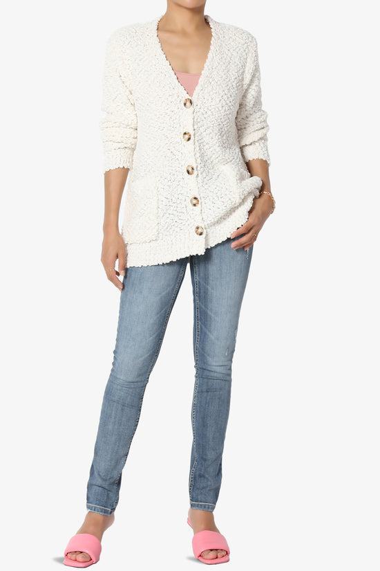 Barry Button Teddy Knit Sweater Cardigan CREAM_6