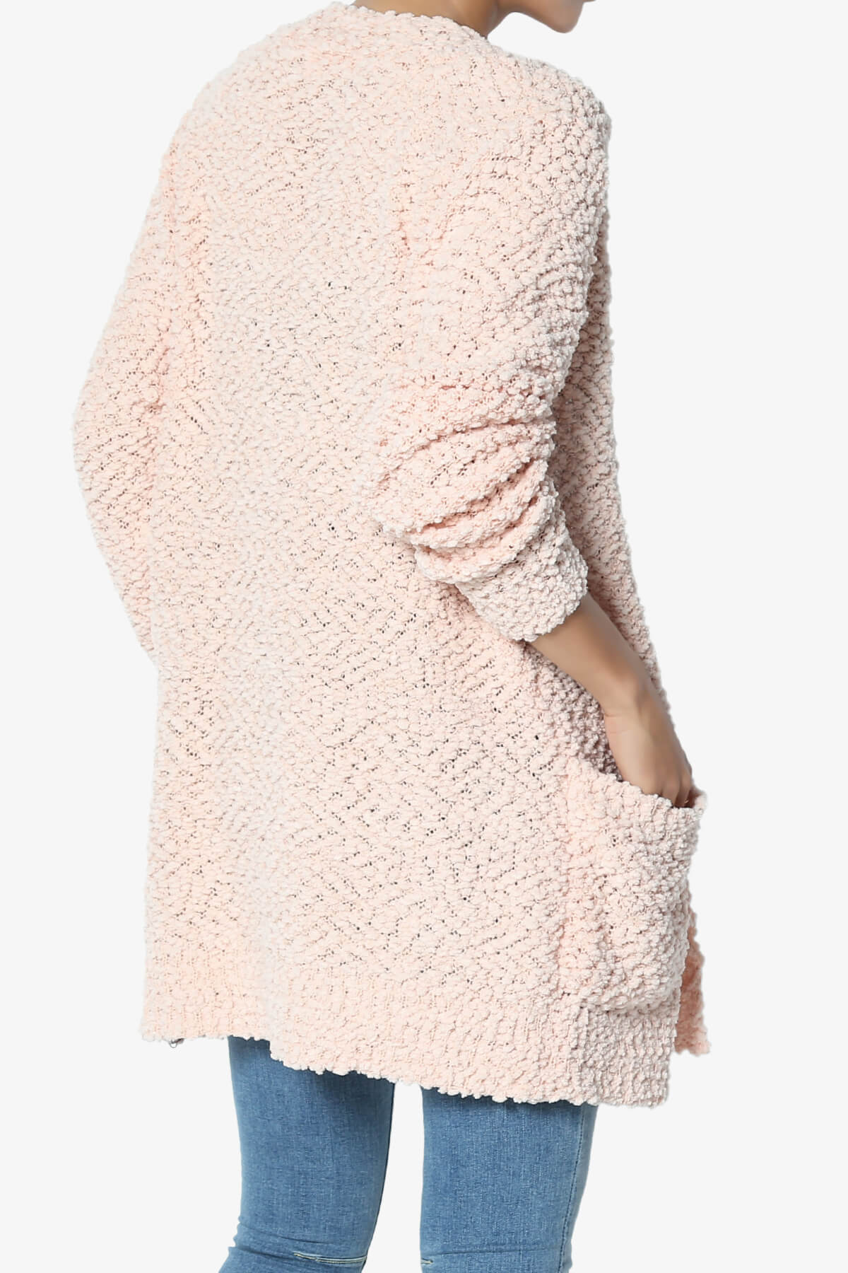 Barry Button Teddy Knit Sweater Cardigan DUSTY BLUSH_4