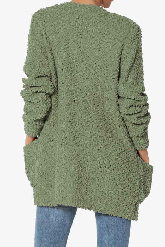 Barry Button Teddy Knit Sweater Cardigan DUSTY OLIVE_2