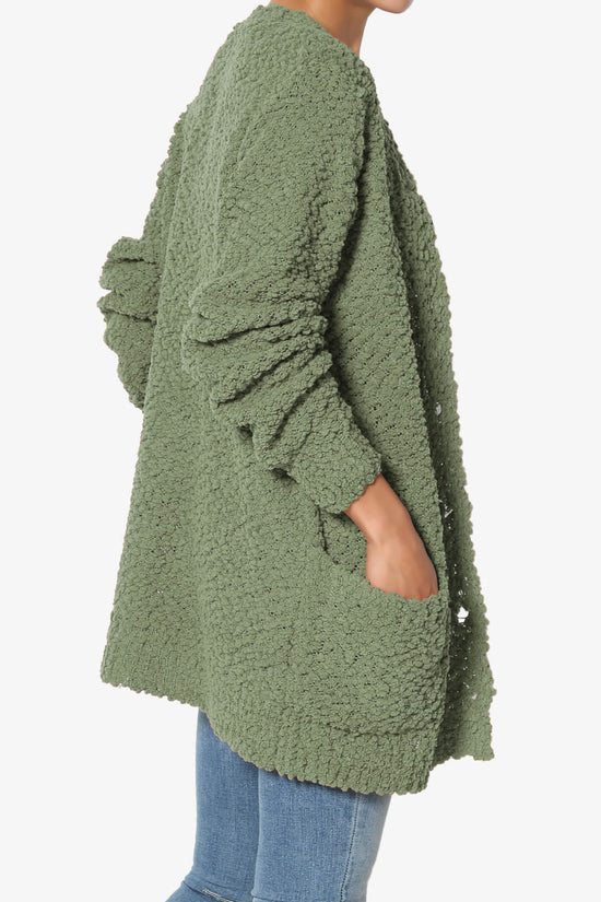 Barry Button Teddy Knit Sweater Cardigan DUSTY OLIVE_4