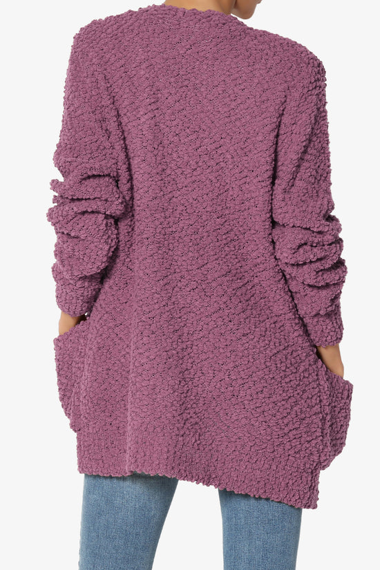 Barry Button Teddy Knit Sweater Cardigan DUSTY PLUM_2