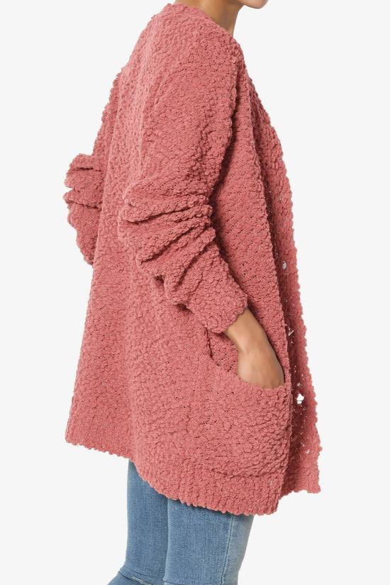 Barry Button Teddy Knit Sweater Cardigan DUSTY ROSE_4