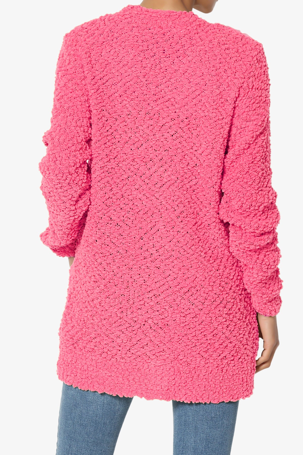 Barry Button Teddy Knit Sweater Cardigan FUCHSIA_2