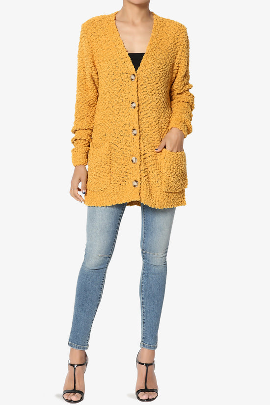 Barry Button Teddy Knit Sweater Cardigan GOLDEN MUSTARD_6