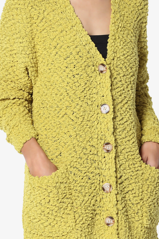 Barry Button Teddy Knit Sweater Cardigan GOLDEN WASABI_5