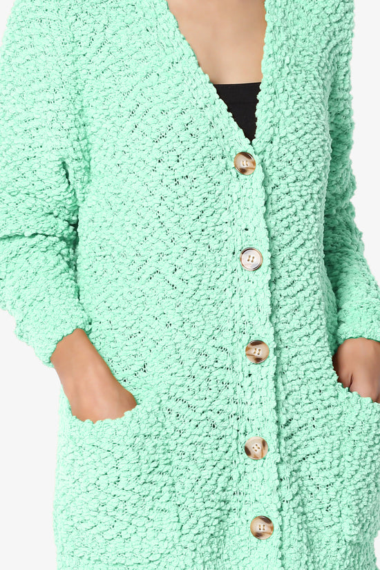 Barry Button Teddy Knit Sweater Cardigan GREEN MINT_5