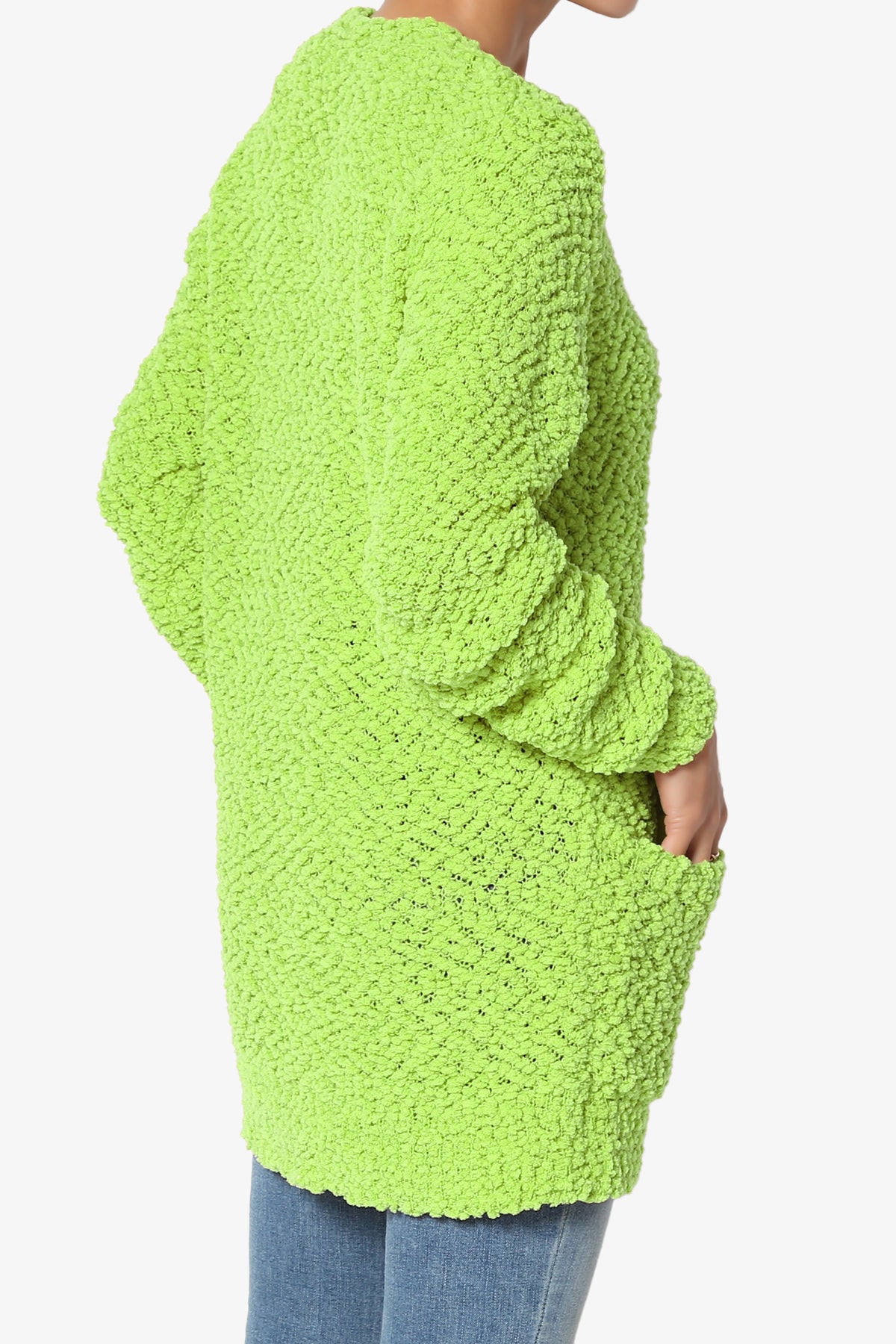Barry Button Teddy Knit Sweater Cardigan GREEN_4