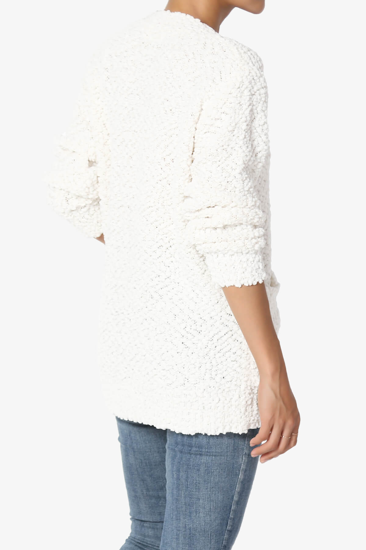 Barry Button Teddy Knit Sweater Cardigan IVORY_4