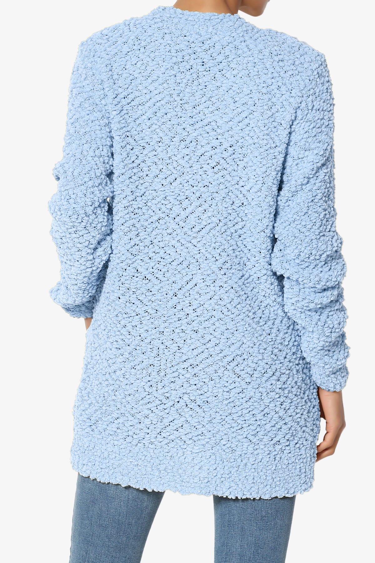 Barry Button Teddy Knit Sweater Cardigan LIGHT BLUE_2