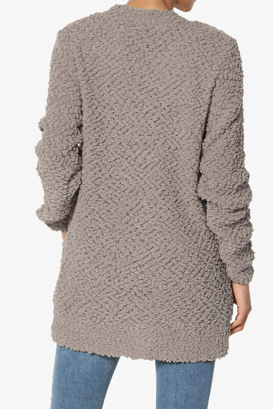 Barry Button Teddy Knit Sweater Cardigan LIGHT MOCHA_2
