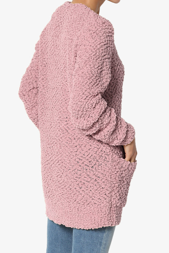 Barry Button Teddy Knit Sweater Cardigan LIGHT ROSE_4