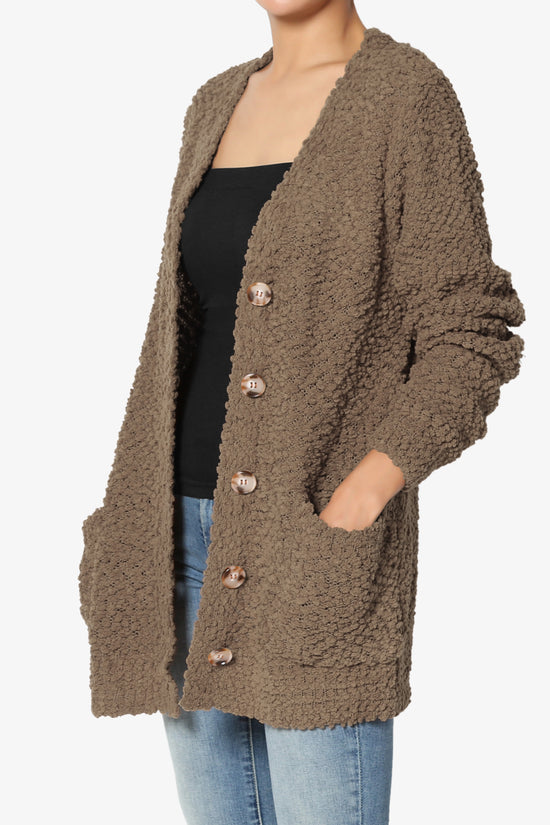 Barry Button Teddy Knit Sweater Cardigan MOCHA_3