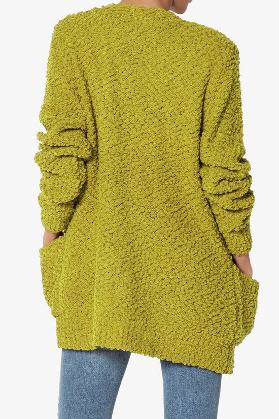 Barry Button Teddy Knit Sweater Cardigan OLIVE MUSTARD_2